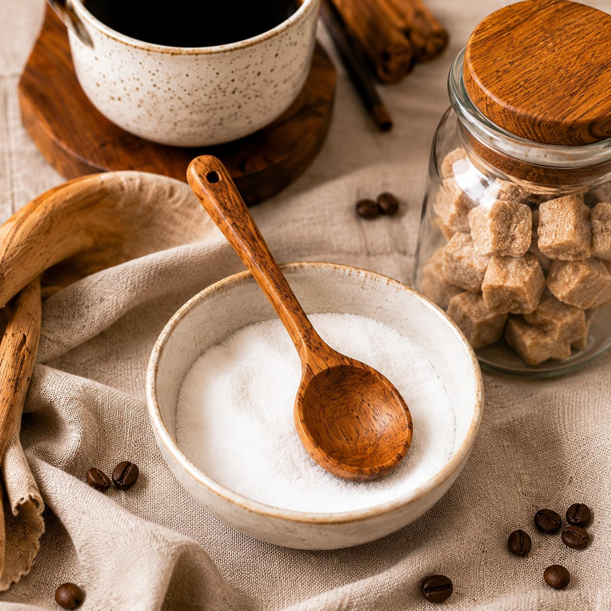 Wooden Measuring Spoons Set of 4 – Handcrafted Natural Wood Measuring Spoons for Baking, Cooking, Coffee, Tea, Spices & Dry Ingredients, Farmhouse Kitchen Accessories, Reusable Food-Safe Kitchen Tools