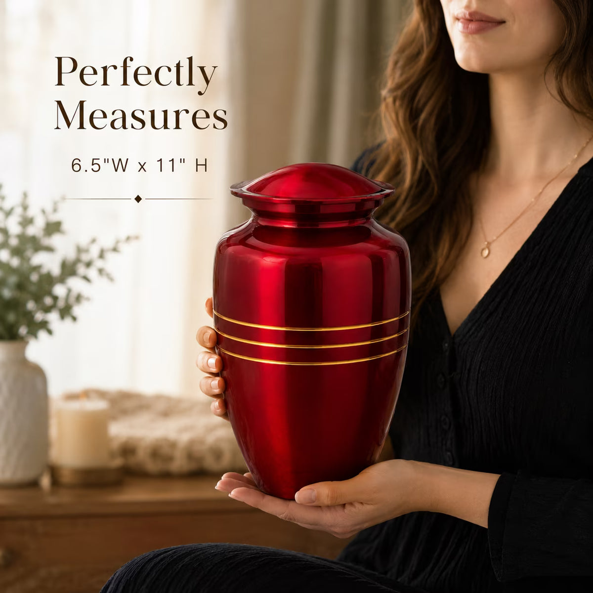 Memorials Cremation Urns for Human Ashes Cremation Urn Funeral Urns for Adult Female & Male Decorative Burial Urn Holds Large up to 220 lbs (Maroon Gold) - ALPHA Living HOME