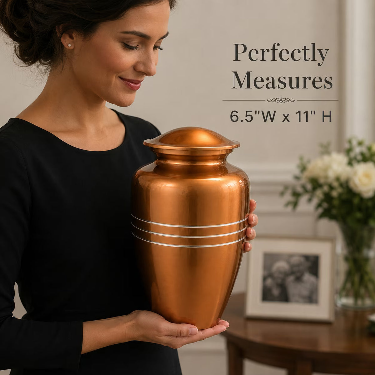 Memorials Cremation Urns for Human Ashes Cremation Urn Funeral Urns for Adult Female & Male Decorative Burial Urn Holds Large up to 220 lbs (Gold Silver) - ALPHA Living HOME