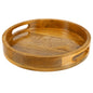 Round Wooden Tray - 12" Decorative Wood Serving Tray - Perfect for Breakfast, Lunch, Dinner, Appetizers, Patio, Ottoman, Coffee Table - Durable Living Room Couch Tray (Natural) - ALPHA Living HOME