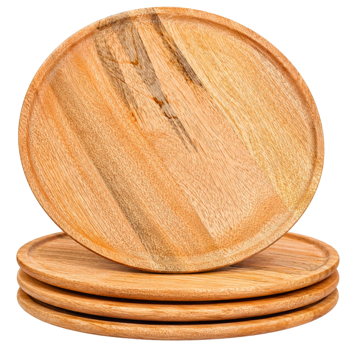 Alpha Living Home Natural Wood Charger Plates, Set of 4