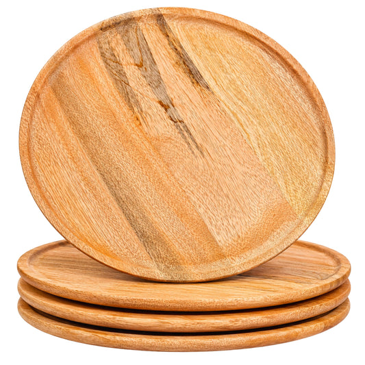 Alpha Living Home Natural Wood Charger Plates, Set of 4
