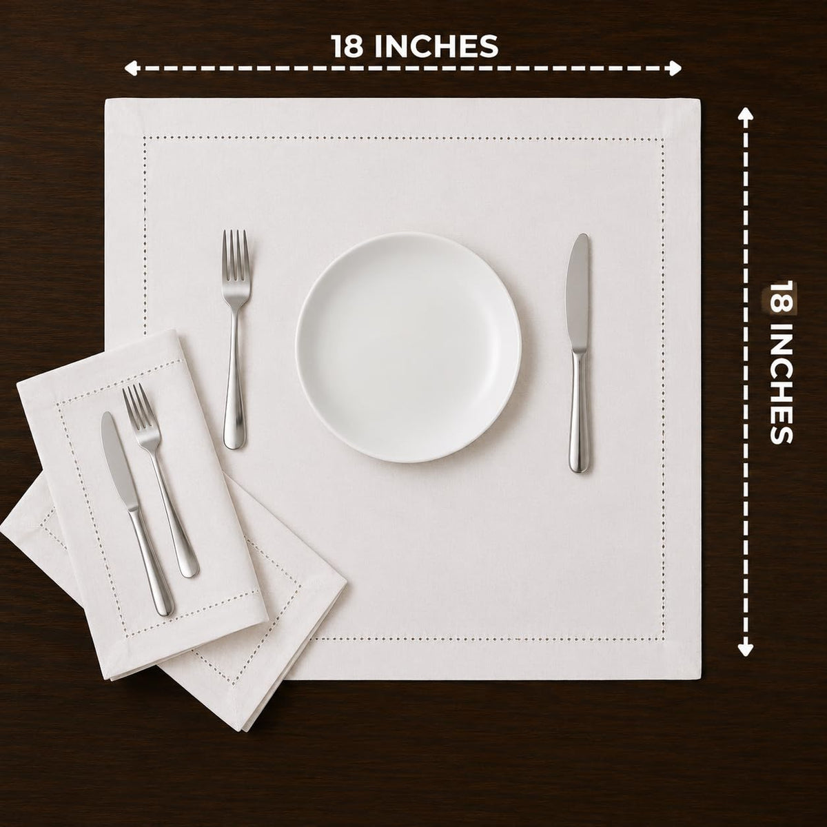 Alpha Living Home Cotton Cloth Napkins, Off White, 18x18 in, Set of 12