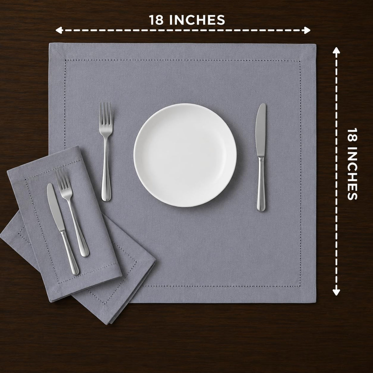 Alpha Living Home Grey Cotton Cloth Napkins, Set of 12