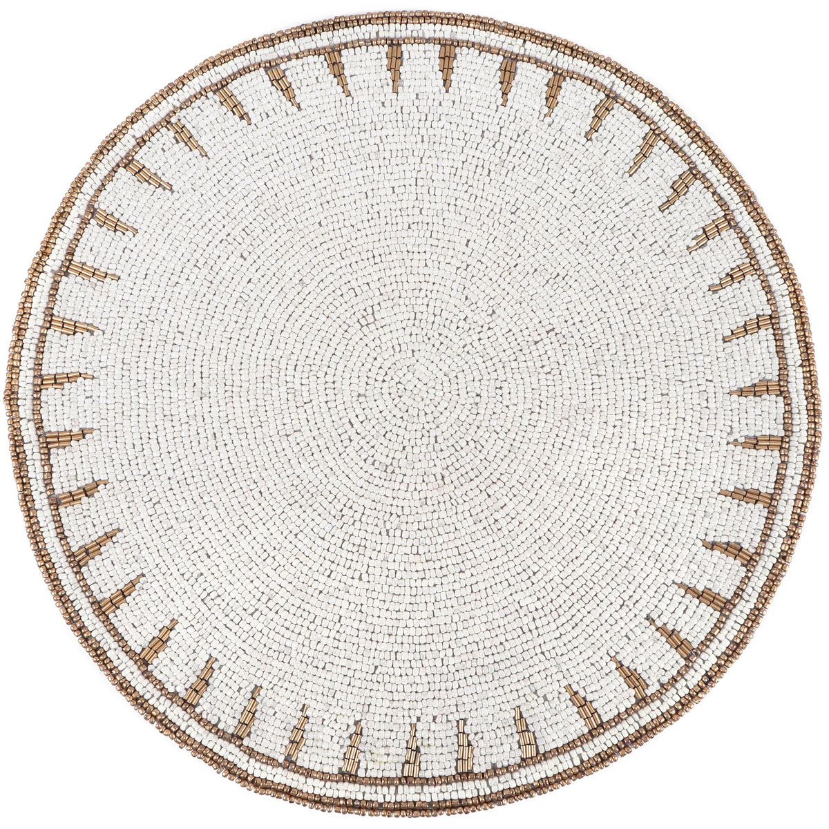 Beaded Placemat, White Gold, Set of 1
