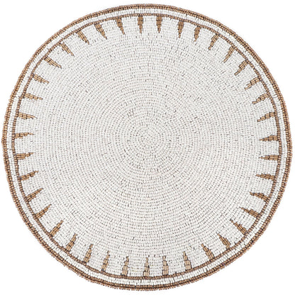 Beaded Placemat, White Gold, Set of 1