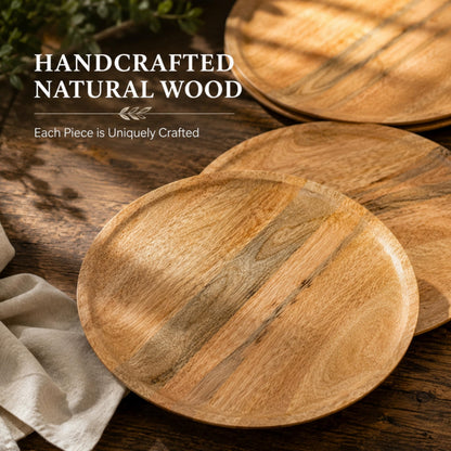 Alpha Living Home Natural Wood Charger Plates, Set of 4