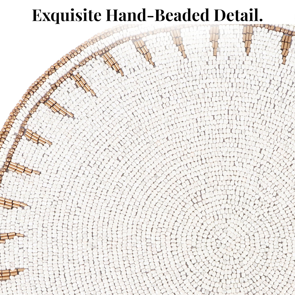 Beaded Placemat, White Gold, Set of 1