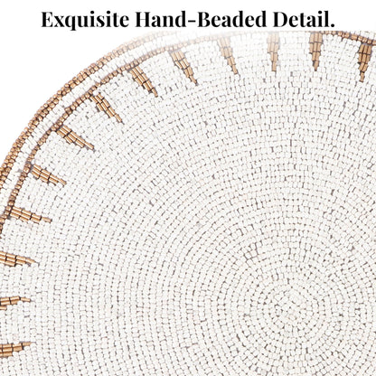 Beaded Placemat, White Gold, Set of 1