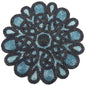 Round Handmade Beaded Placemat, Blue Black, Set of 1