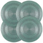 ALPHA LIVING HOME 13-Inch Round Beaded Placemats, Aqua, Set of 4