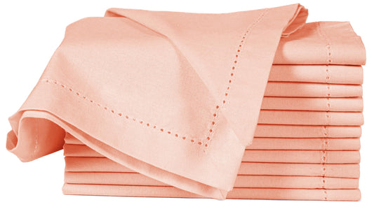 Alpha Living Home Peach Cotton Cloth Napkins, 18x18 in., 12-Pack