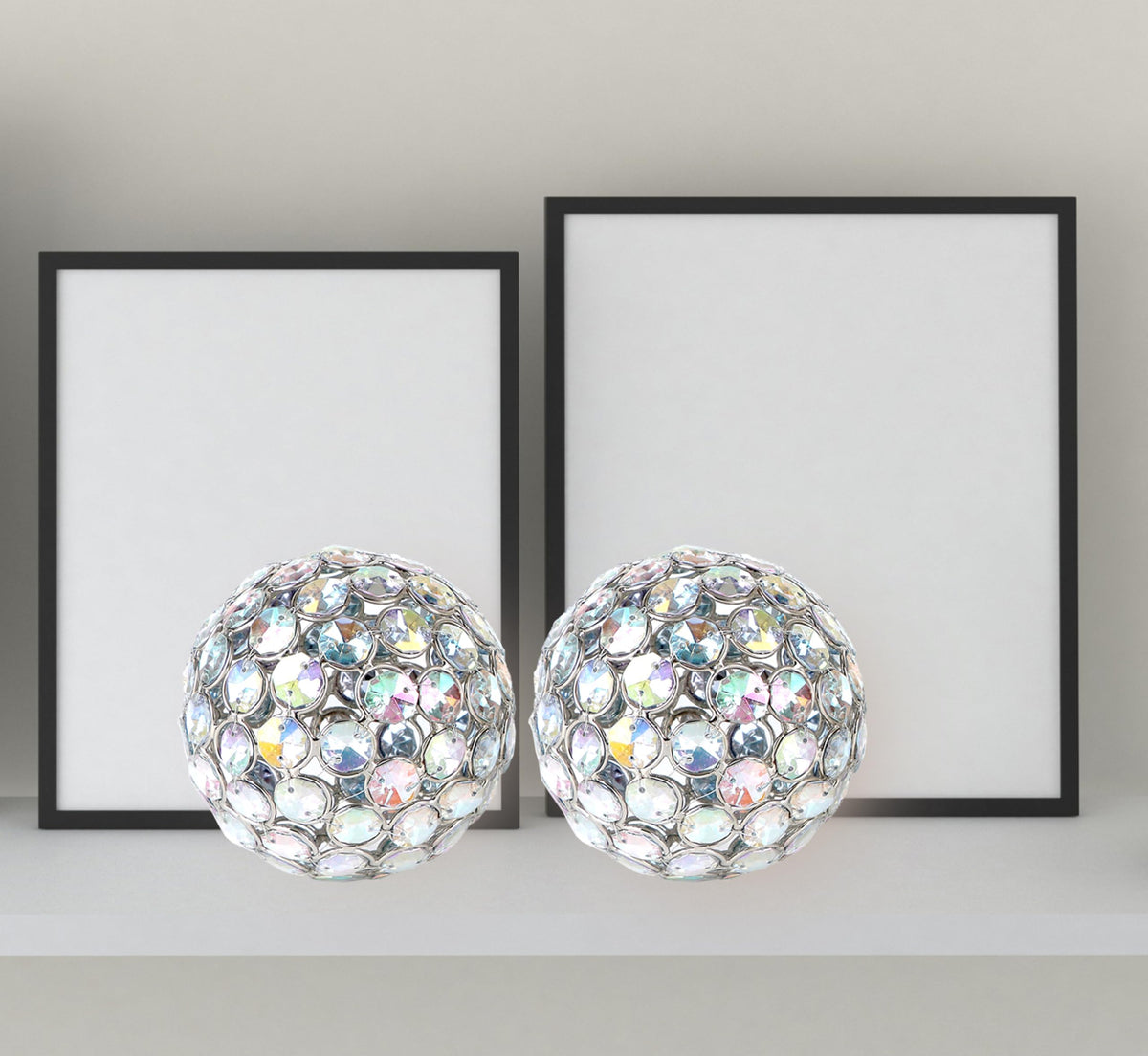 Alpha Living Home Silver Decorative Balls Set of 3, 4 Inch Handcrafted Orbs
