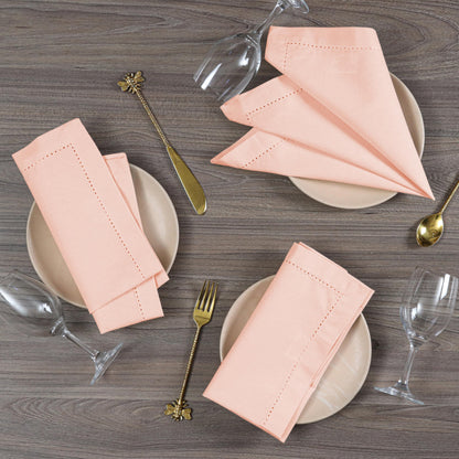 Alpha Living Home Peach Cotton Cloth Napkins, 18x18 in., 12-Pack