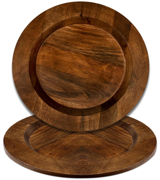 Alpha Living Home Mango Wood Charger Plates, 13 in, Set of 2
