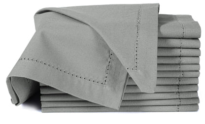 Alpha Living Home Cotton Cloth Napkins, Gray, Set of 12