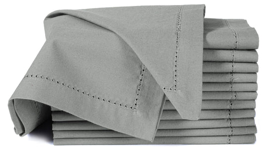 Alpha Living Home Cotton Cloth Napkins, Gray, Set of 12