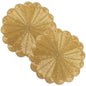 Alpha Living 13-Inch Round Beaded Placemats, Gold, Set of 2