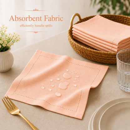 Alpha Living Home Peach Cotton Cloth Napkins, 18x18 in., 12-Pack