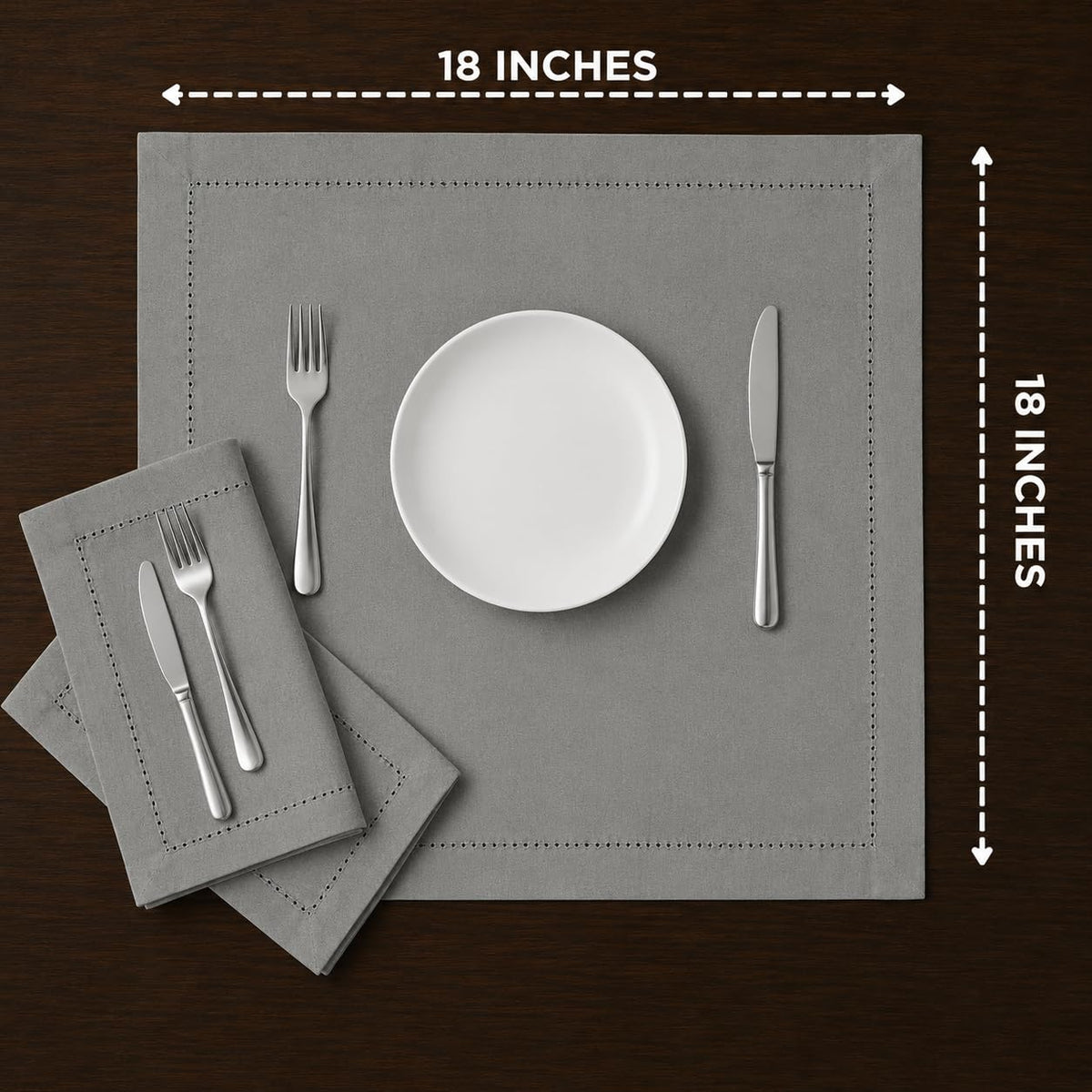 Alpha Living Home Cotton Cloth Napkins, Gray, Set of 12