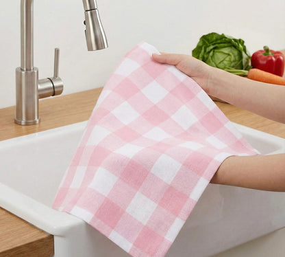 Alpha Living Home Cotton Cloth Napkins, Pink/White, Set of 12
