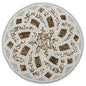 13-Inch Round Glass Beaded Placemat, Silver Brown, Set of 1