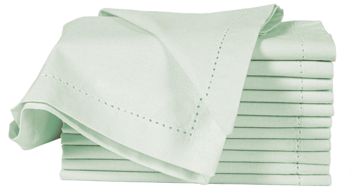 Alpha Living Home Cotton Cloth Napkins, Green, 18x18 in, Set of 12
