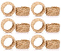 Alpha Living Home Rattan Napkin Rings, Natural Tan, Set of 12