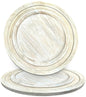 Alpha Living Home 2 Pack Handcrafted Wood Charger Plates - 13" Rustic Round Wooden Dinnerware, Lightweight Decorative Serving Trays for Desserts Appetizers Dining Parties Weddings Cake (White)