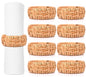 Woven Cane Napkin Rings for Table Settings,Textured Cane Napkin Holder Set of 8, Boho Chic Dining Beach House Decor & Chic Dining Accessory (Brown) - ALPHA Living HOME