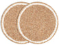 Alpha Living Round Woven Placemats, Ivory Light Brown, Set of 2