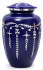 Adult Aluminum Cremation Urn for Human Ashes, Dignified Memorial Urn, Durable Metal Funeral Urn with Secure Lid, Funeral Urn for Loved Ones (Blue) - ALPHA Living HOME