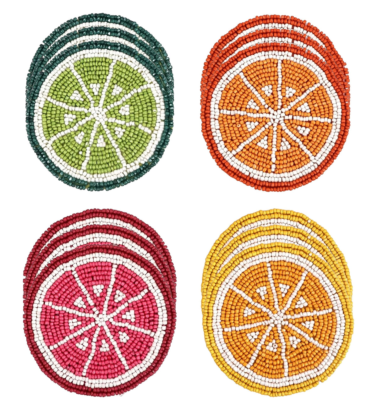 Glass Beads Coasters for Drinks - 12 Pcs Round 4 inch Drink Coaster Thick Absorbent Heat-Resistan - Used for Cold Hot Beverages Glasses Mugs Cups Plants Apartment Decor Bar Table - ALPHA Living HOME