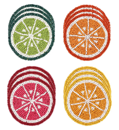 Glass Beads Coasters for Drinks - 12 Pcs Round 4 inch Drink Coaster Thick Absorbent Heat-Resistan - Used for Cold Hot Beverages Glasses Mugs Cups Plants Apartment Decor Bar Table - ALPHA Living HOME