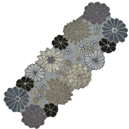 Beaded Table Runner – Handmade Floral Glass Bead Decorative Table Runner for Dining, Coffee & Accent Tables