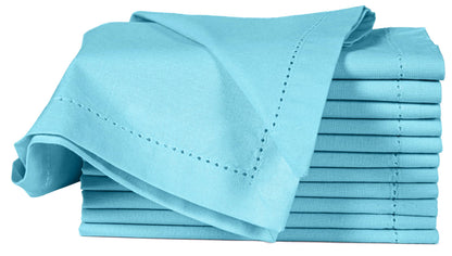 Alpha Living Home Cotton Cloth Napkins, Light Blue, Set of 12