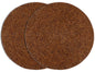 Round Woven Placemats 2 Pack, Natural Wood Place mats with Cotton Back, Table Mats for Dining Table, Fall, Halloween, Thanksgiving, Christmas (Dark Brown)
