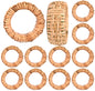 ALPHA Living HOME Boho Chic Dining Décor Set of 12 - Handmade Napkin Rings Rustic Woven Rattan Napkin Holders for Dining Table, Weddings, Parties, Holiday Gatherings, and Everyday Use (Natural)