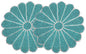 Alpha Living Home 2-Pack Round Placemats, Glass Beads, Teal Silver, 13 Inch
