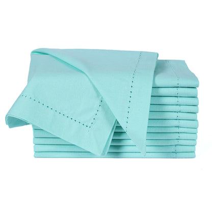 Alpha Living Home Cotton Cloth Napkins, Aqua, 18x18 in, Set of 12
