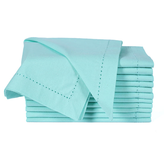 Alpha Living Home Cotton Cloth Napkins, Aqua, 18x18 in, Set of 12