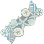 ALPHA Living HOME Blue Ivory Beaded Table Runner 36 Inch Glass Bead Decor