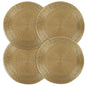 Alpha Living 13-Inch Round Beaded Placemats, Gold, Set of 4