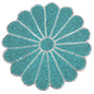 13-Inch Round Beaded Placemat, Aqua, Set of 1
