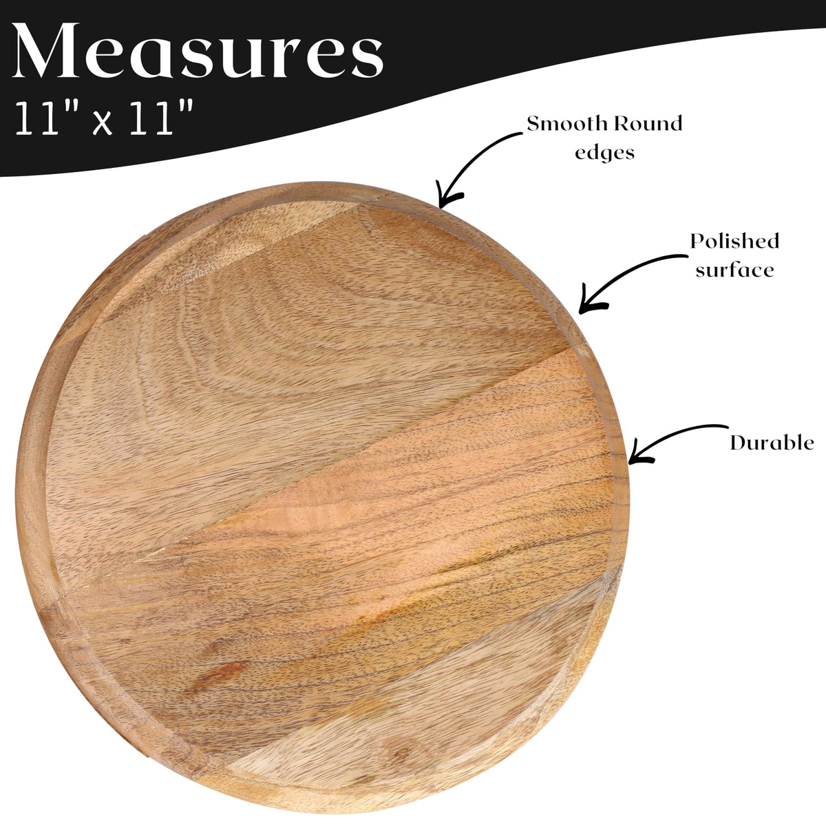 Wood Charger Plates, 11 in, Set of 4, Natural