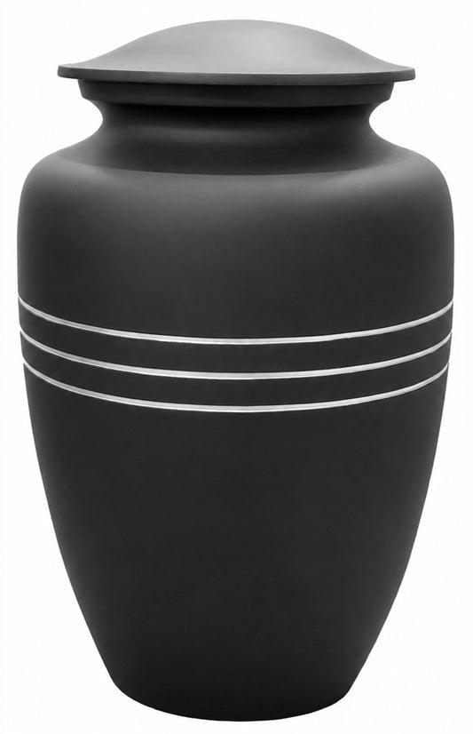 Memorials Cremation Urns for Human Ashes Cremation Urn Funeral Urns for Adult Female & Male Decorative Burial Urn Holds Large up to 220 lbs (Black Silver) - ALPHA Living HOME