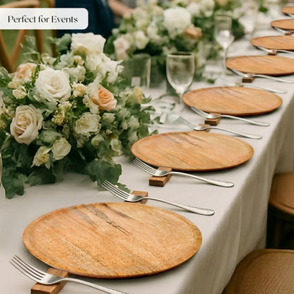 Wood Charger Plates, 11 in, Set of 4, Natural