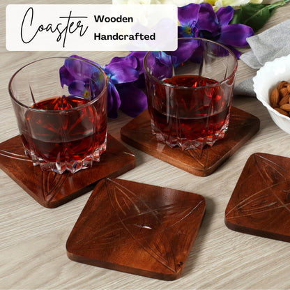 Table Coasters Wooden Coaster Drink Coasters for Tabletop Protection Outdoor Coasters Coffee Table Coasters Set of 12 - Cup Mat Drink Hot Pads Mats Set - Rust Brown