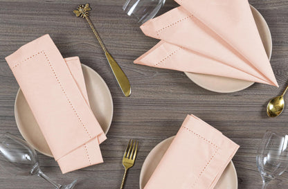 Alpha Living Home Cotton Cloth Napkins, 18x18 in, 12-Pack, Petal Peach