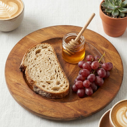 Alpha Living Home Wood Charger Plate Set of 2 – Brown, 13 inch